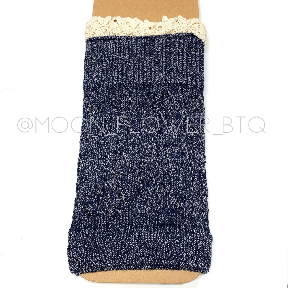 🔴SALE 3/$20🔴 Blue Lace Trim Boot Topper Boot Cuff - Picture 4 of 6